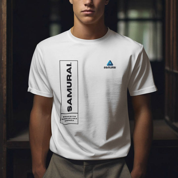 CAMISETA MASCULINA SAMURAI BRANCO CLASSIC MODELO 2
