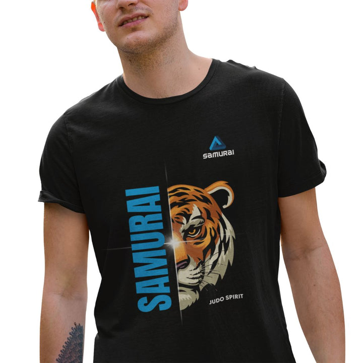 CAMISETA MASCULINA SAMURAI PRETO TIGER MODELO 2
