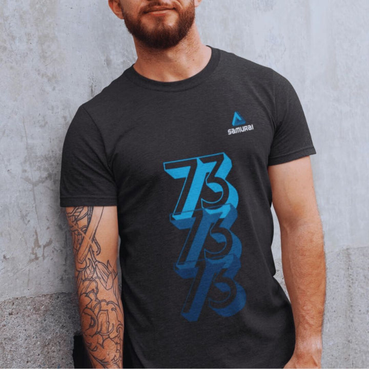 CAMISETA MASCULINA PRETO SAMURAI 73 PRO MODELO 2