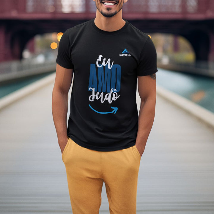 CAMISETA MASCULINA PRETO SAMURAI AMOR MODELO 1