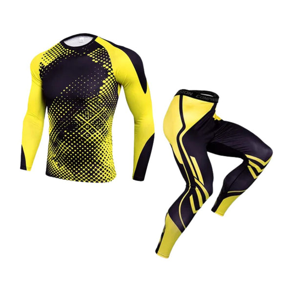 KIT-RASH-GUARD-FAST-AMARELO-COM-CALÇA-TERMICA-SAMURAI